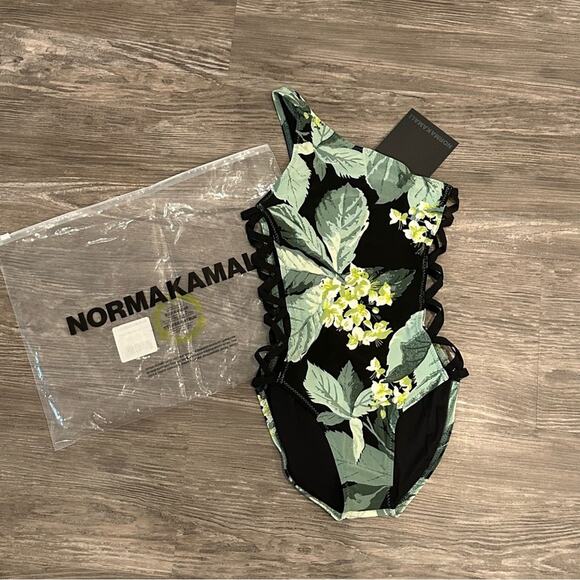 NORMA KAMALI One Shoulder X Mio Lace Up One Piece Swimsuit - Picture 6 of 10